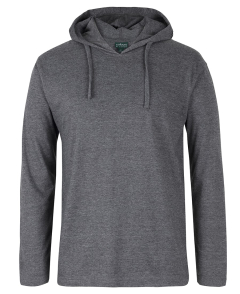 1LST JB'S C OF C L/S HOODED TEE-Charcoal Marle-XXS