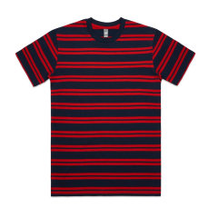 ascolour 5044 Mens Classic Stripe Tee-Navy/Red