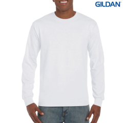 5400 Gildan Heavy Cotton Adult Long Sleeve T-Shirt-White-S