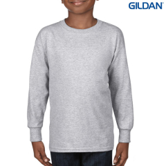 5400B Gildan Heavy Cotton Youth Long Sleeve T-Shirt-Sport Grey