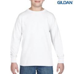 5400B Gildan Heavy Cotton Youth Long Sleeve T-Shirt-White
