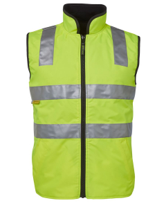 JB's wear 6D4RV HI VIS (D+N) Reversible Vest-Lime