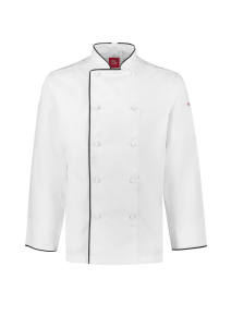 BizCollection Al Dente Mens Chef Jacket CH230ML-White/Black
