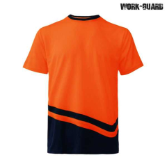 Work-Guard R464X - Peak Performance T-Shirt-Safety Orange/Navy