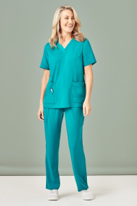 Womens Easy Fit V-Neck Scrub Top CST941LS-Teal