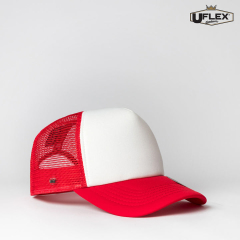 UFlex HU15502- Foam Trucker Cap-White/Red