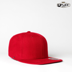 UFlex HU15606- Snap Back Flat Peak Cap-Red