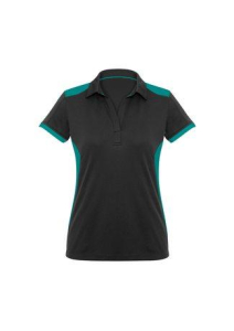 P705LS BizCollection Rival Ladies Polo-Black/Teal/Silver-06
