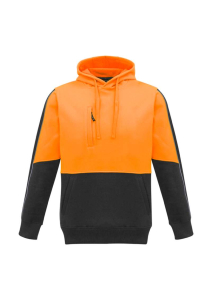 Unisex HI VIS Pullover Hoodie - ZT481-Orange/Charcoal